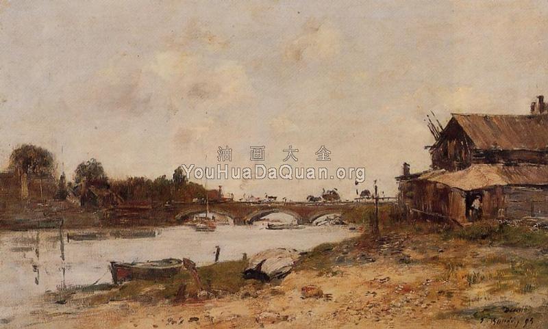 Bridge over the Touques at Deauville - 尤金·布丹